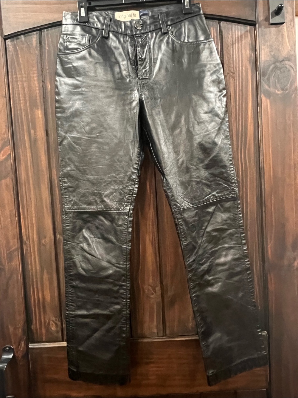 Vintage GAP Genuine Leather Pants Women’s Size 6 Black Straight Leg 90s Y2K